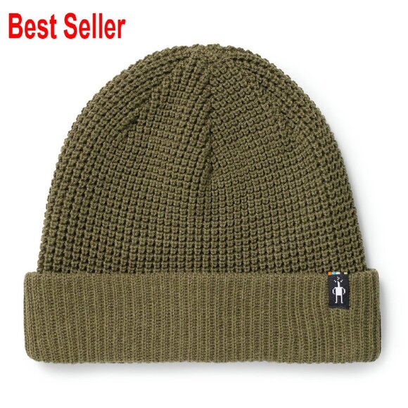 Waffle Knit Beanie Ribbed Cuff Classic Minimal Cozy Winter Essential